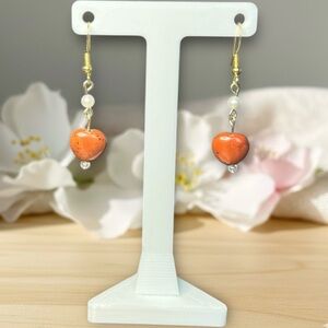 Red Jasper Heart Earrings